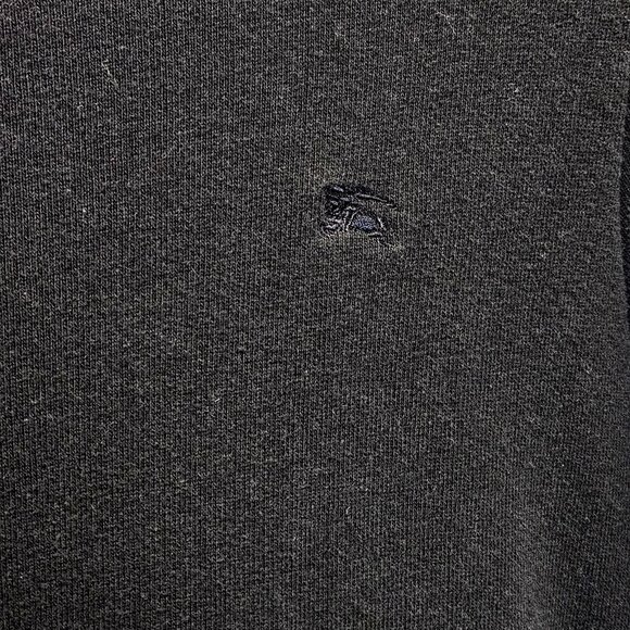 Burberry Long Sleeve Pullover Front Snap Pockets Relaxed Fit Crewneck Bk Sz S - Picture 2 of 16